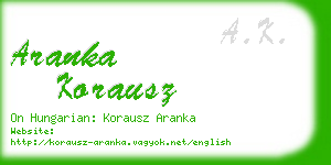 aranka korausz business card